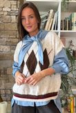 Zeta Otto Argyle Tank Oatmeal